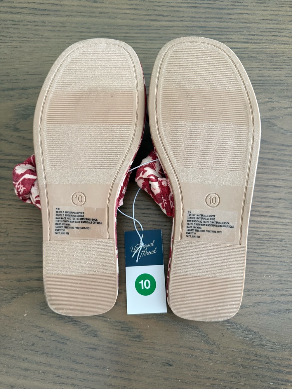 Universal Thread Women's Meg Knotted Slide Sandals Rust Red Size 10 - Picture 3 of 8